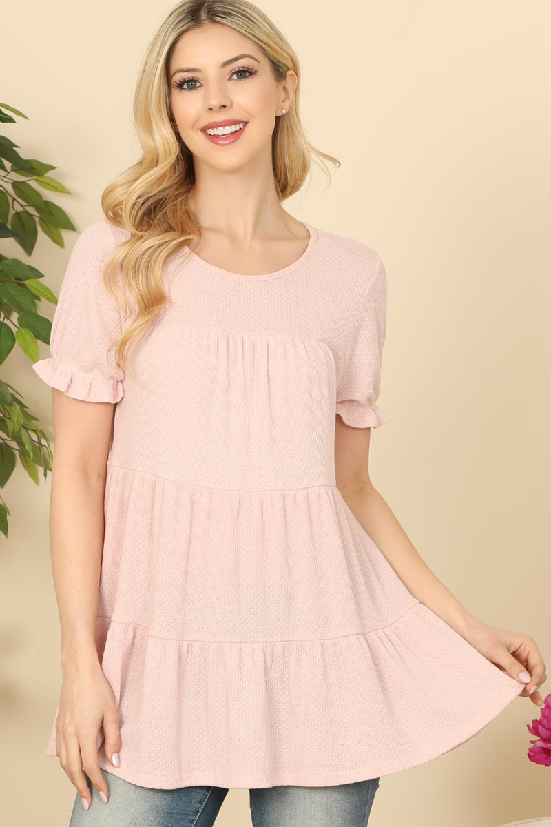 Ruffle Short Sleeve Tiered Top