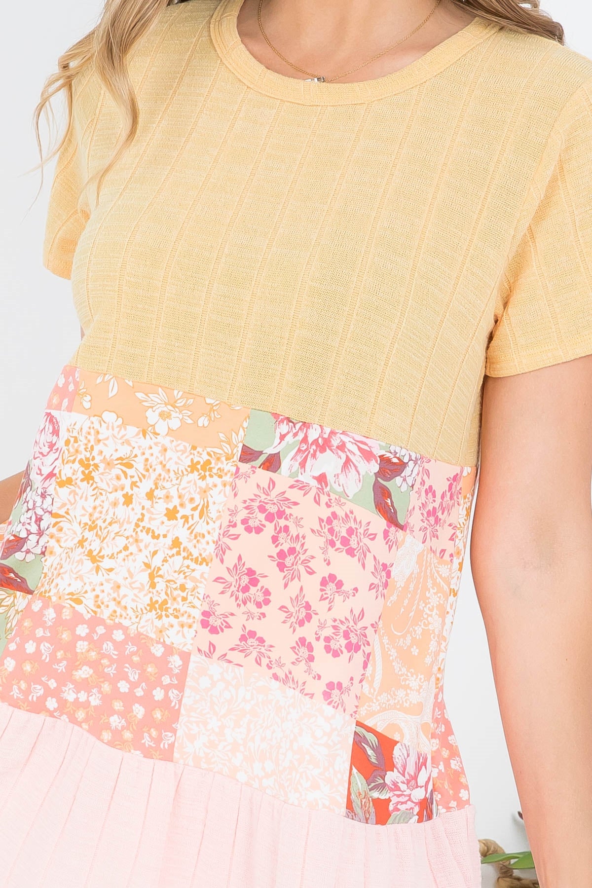 Printed Floral Pattern Short Sleeve Top