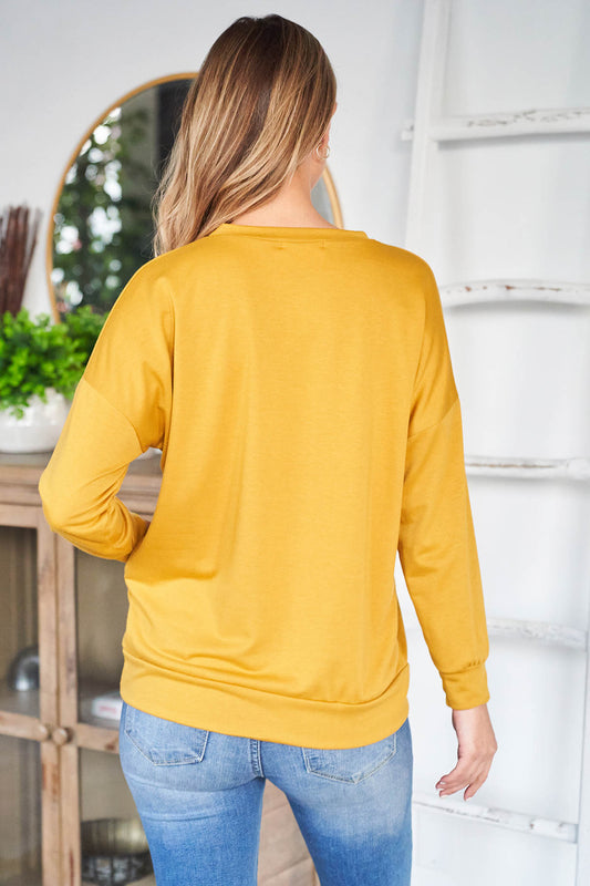 Long Sleeve French Terry With Kangaroo Pocket Top