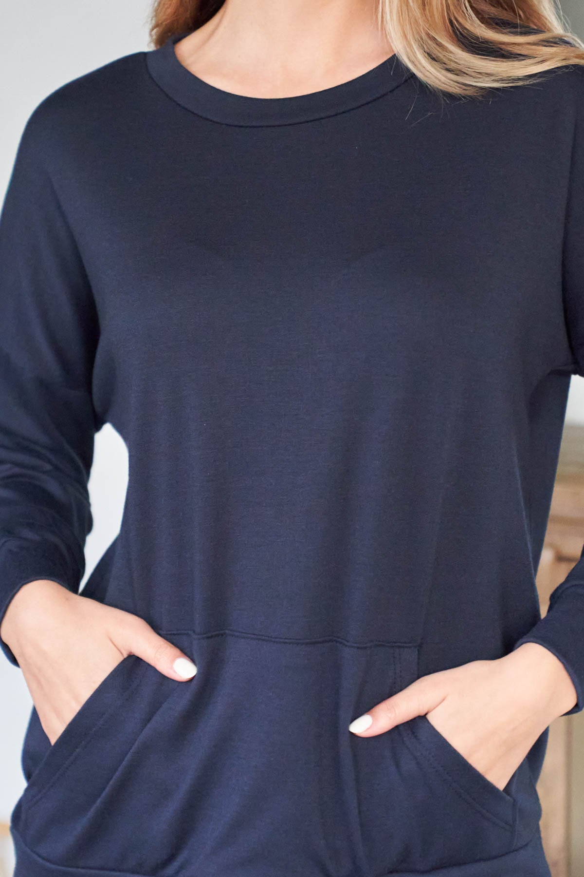 Long Sleeve French Terry With Kangaroo Pocket Top