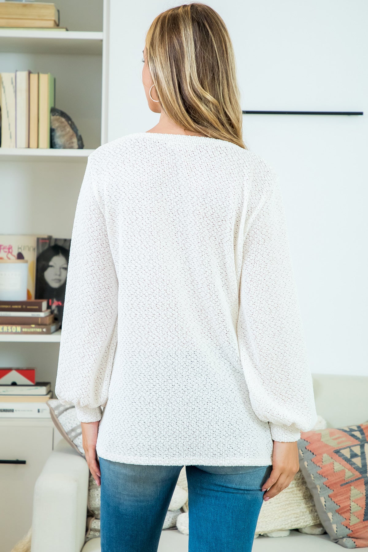 Plus Size Geo Pattern Boat Neck Long Sleeve Top