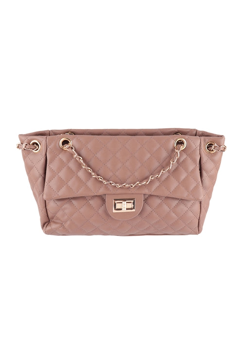 Womens Fashion Leather Diamond Pattern Quilted Handbag