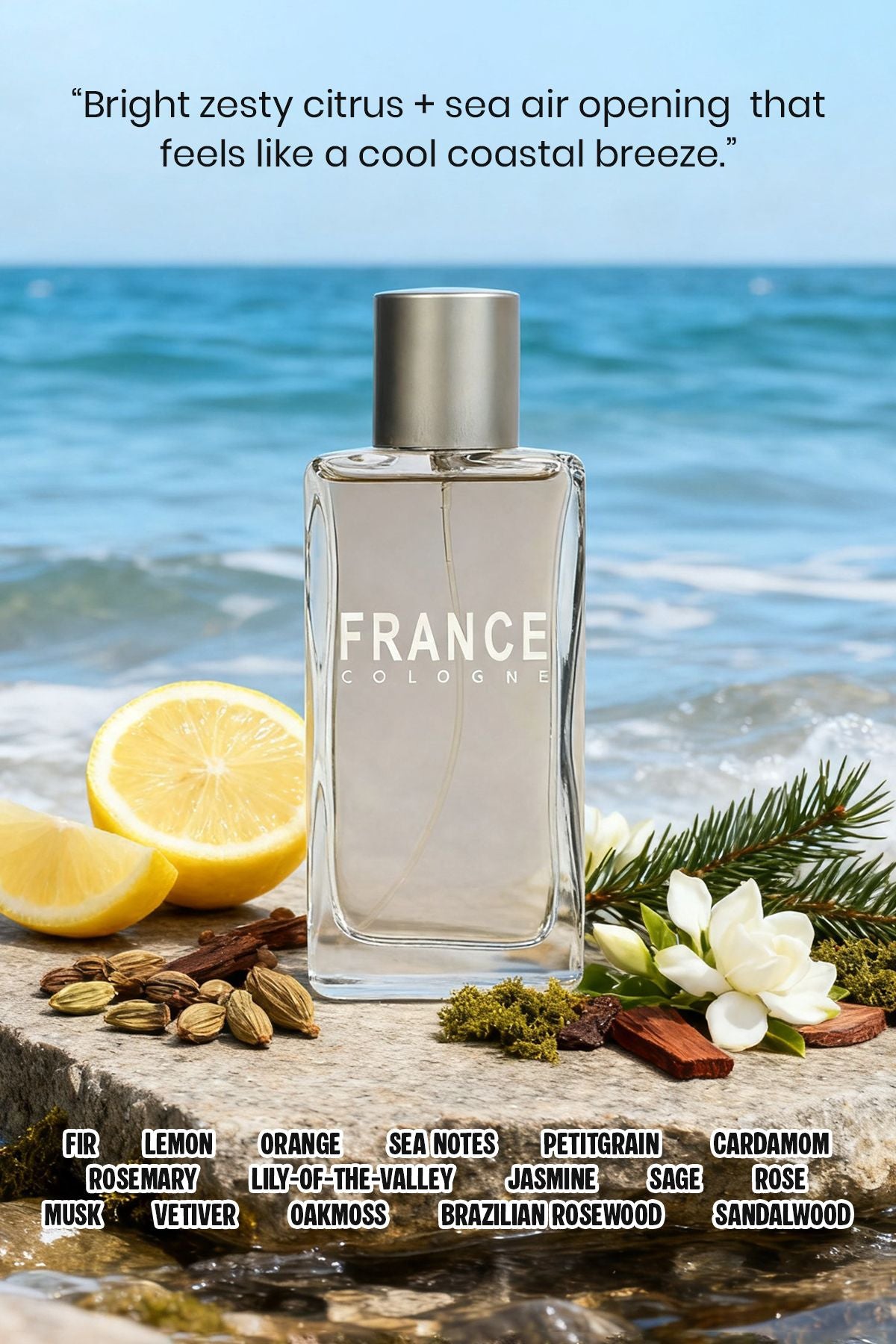 France Cologne Spray Perfume Eau De Parfum For Men - 100ML/3.4FL.OZ.