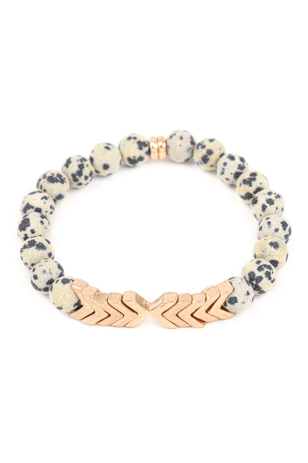 Chevron Natural Stone Stretch Bracelet