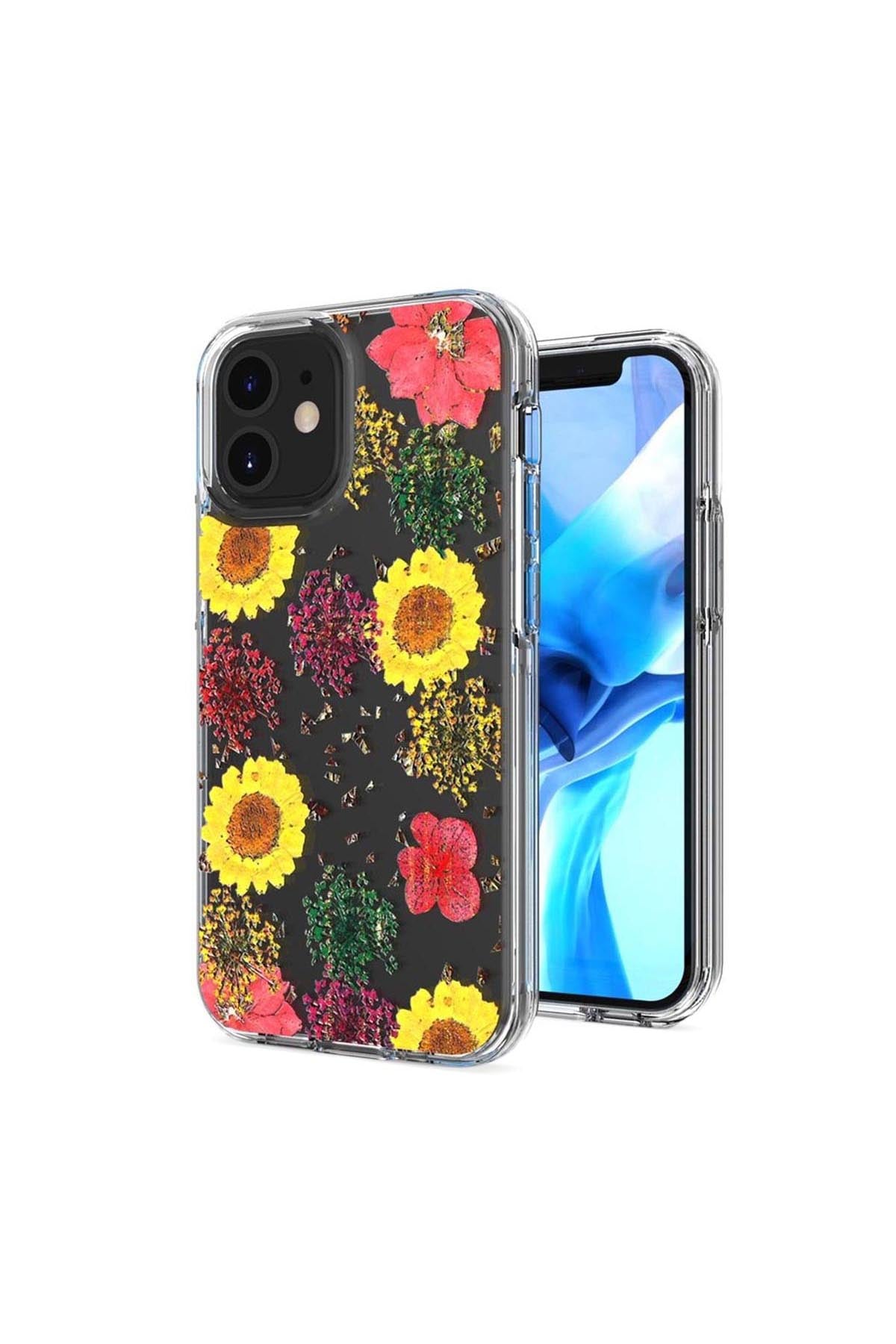 iPhone 12/Pro (6.1 Only) Floral Glitter Design Case Cover