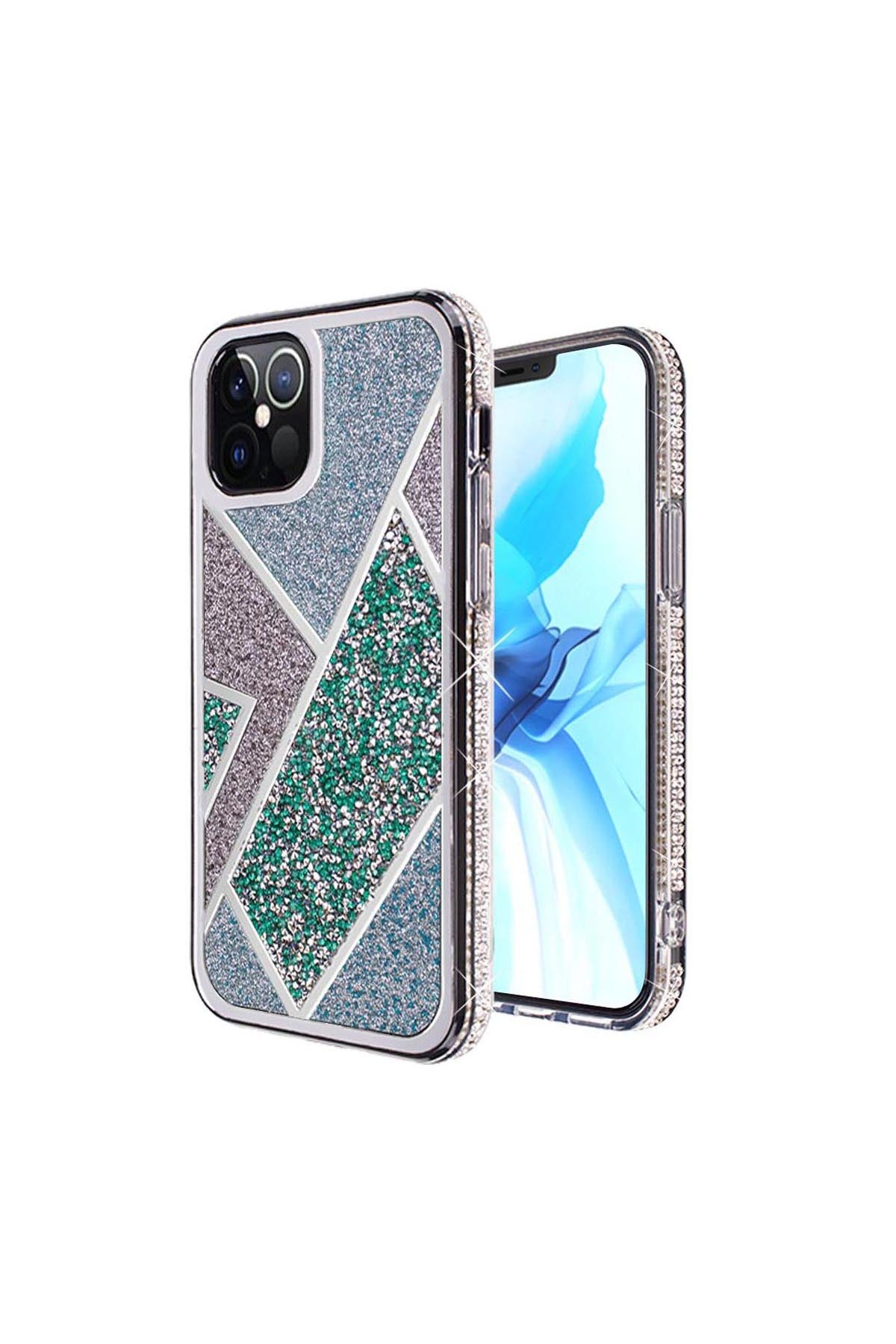 FOR iPHONE 12 PRO MAX 6.7 RHOMBUS BLING GLITTER DIAMOND CASE COVER