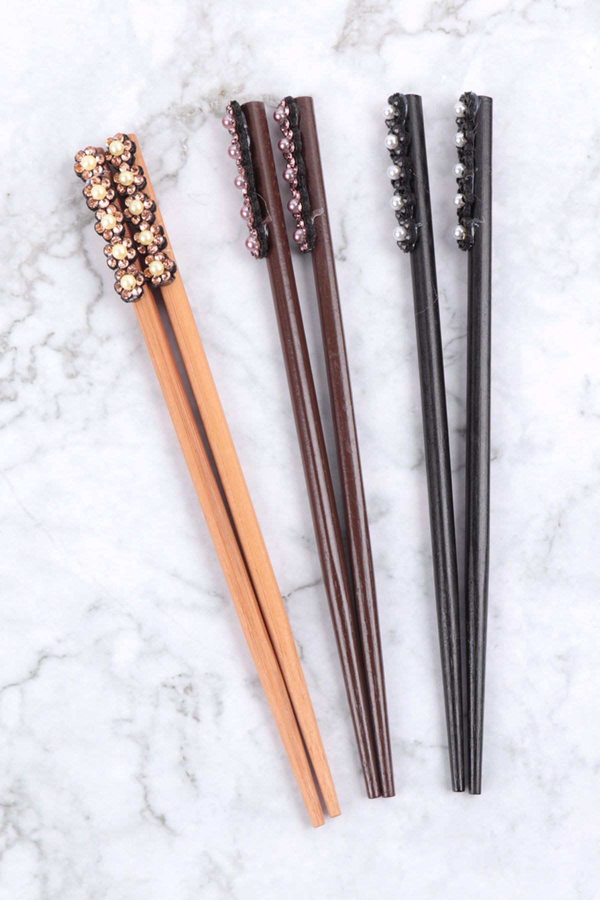 Decorated Chopsticks With Pearl Assorted Set