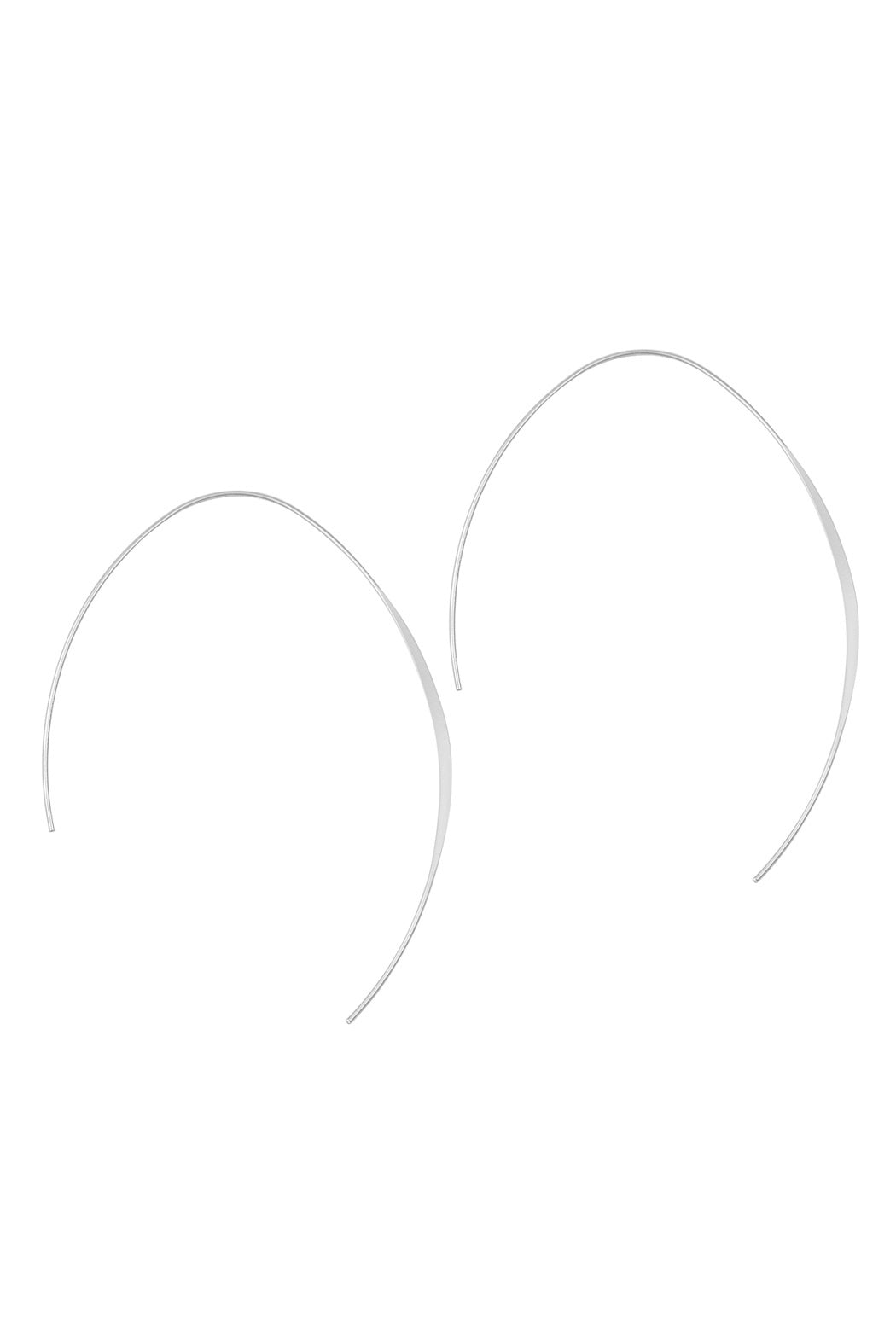 3" Inch Wired Open U Earrings Matte Silver