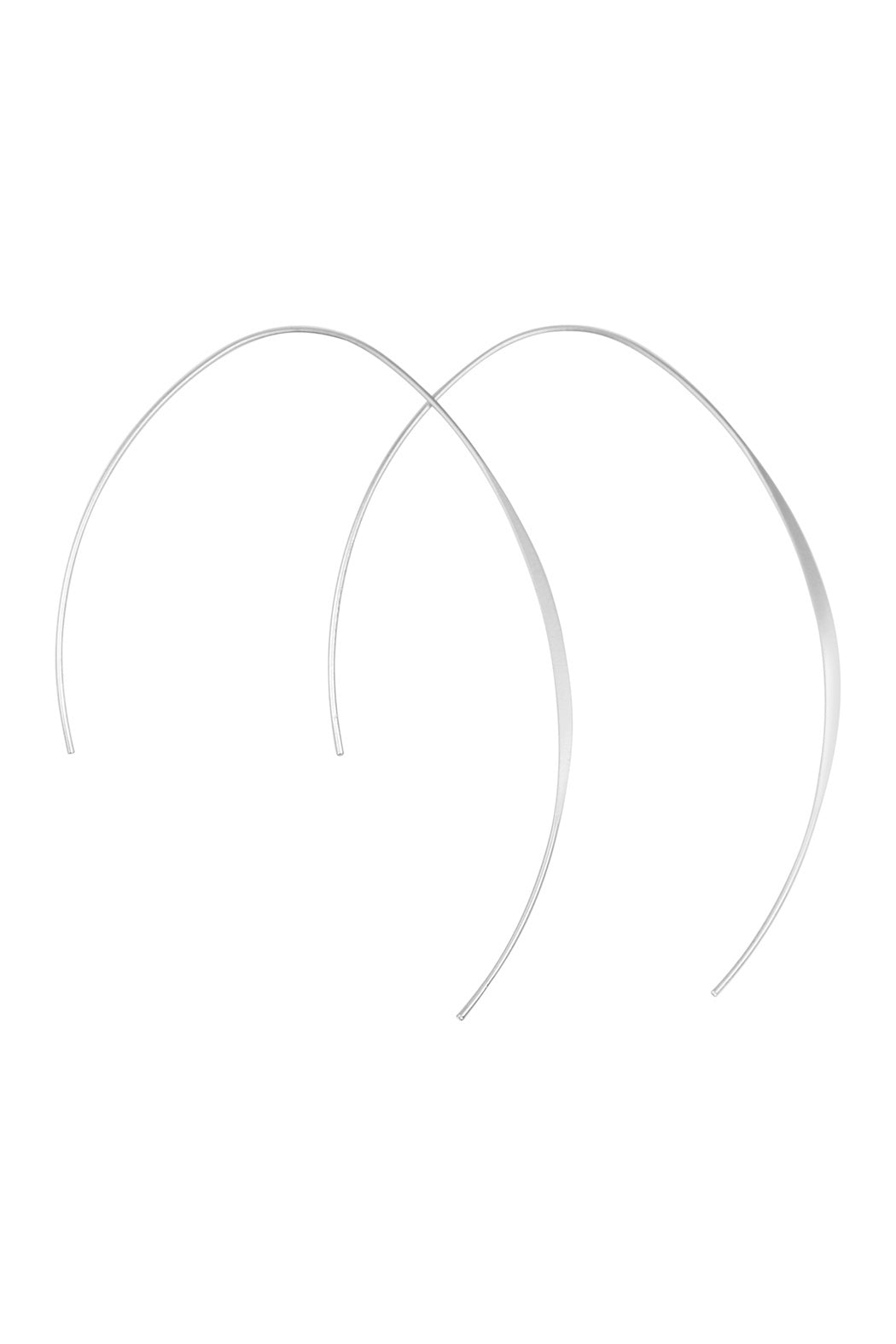 Inch Wired Open U Earrings Matte Silver
