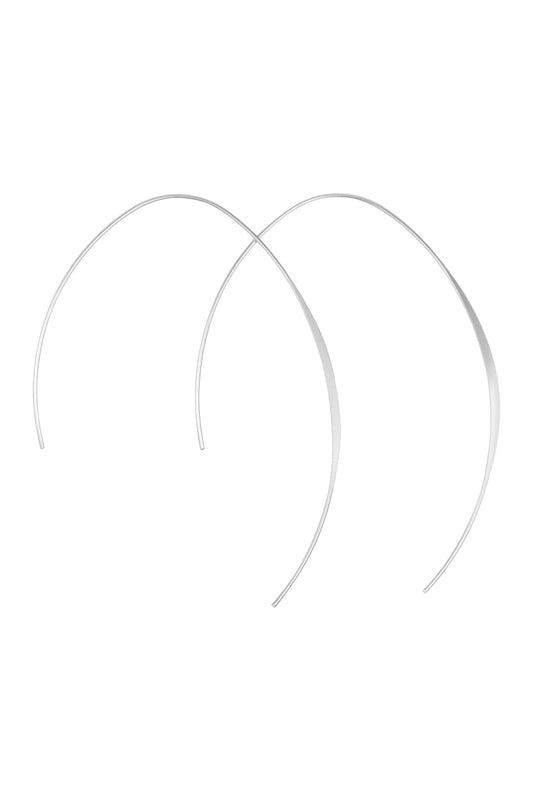 Inch Wired Open U Earrings Matte Silver