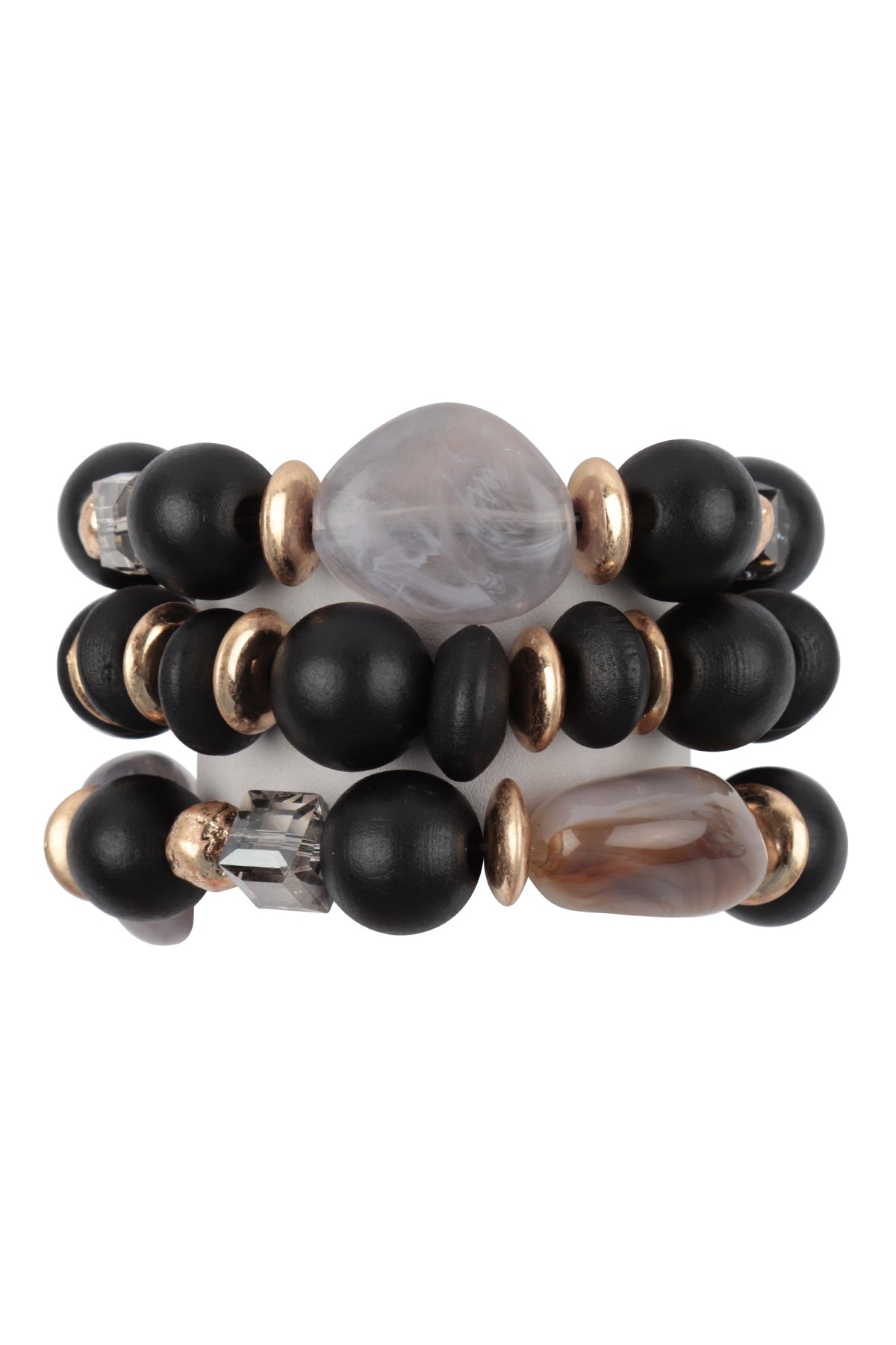 Wood, Stone and Mix Beads Boho Bracelet