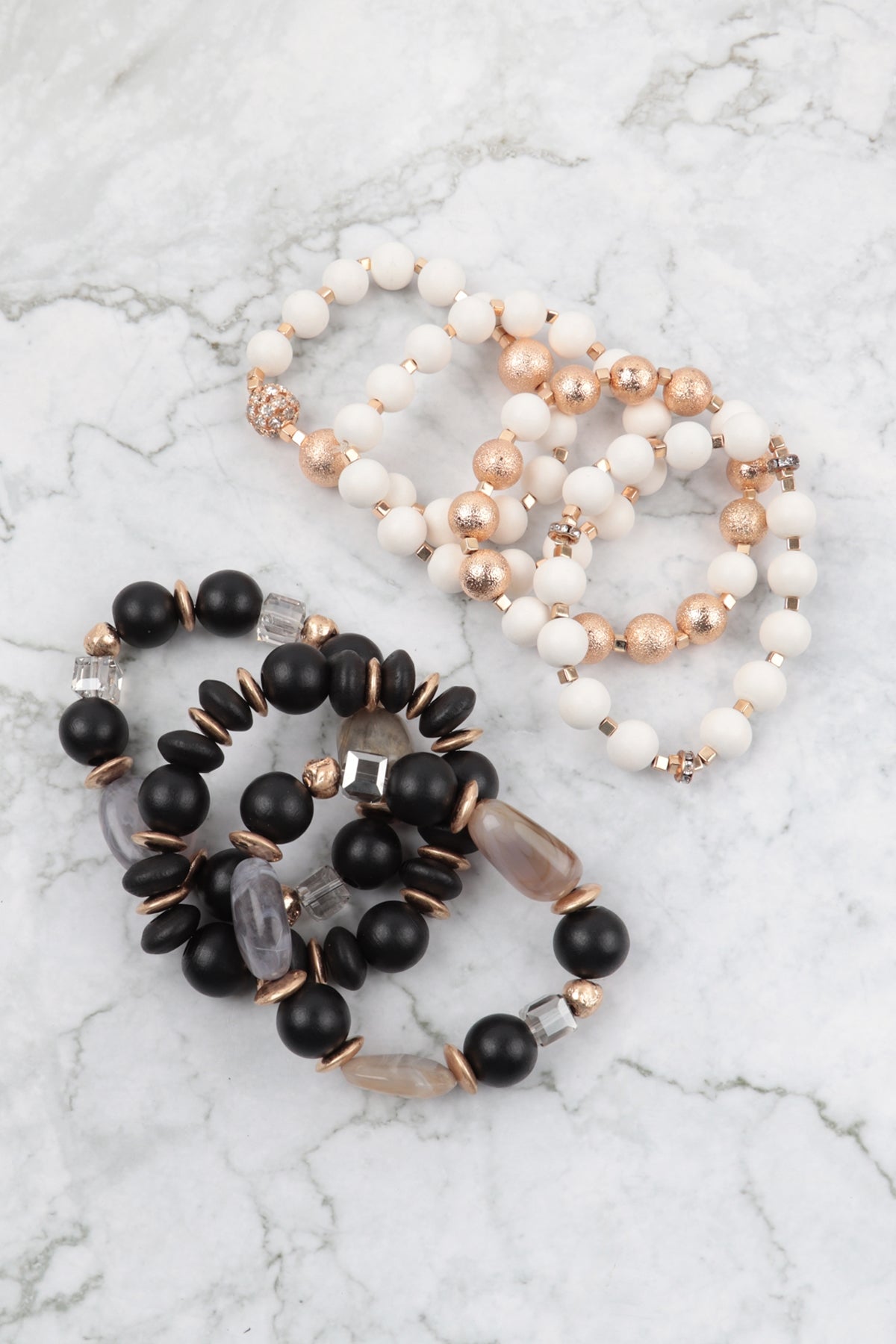 Wood, Stone and Mix Beads Boho Bracelet