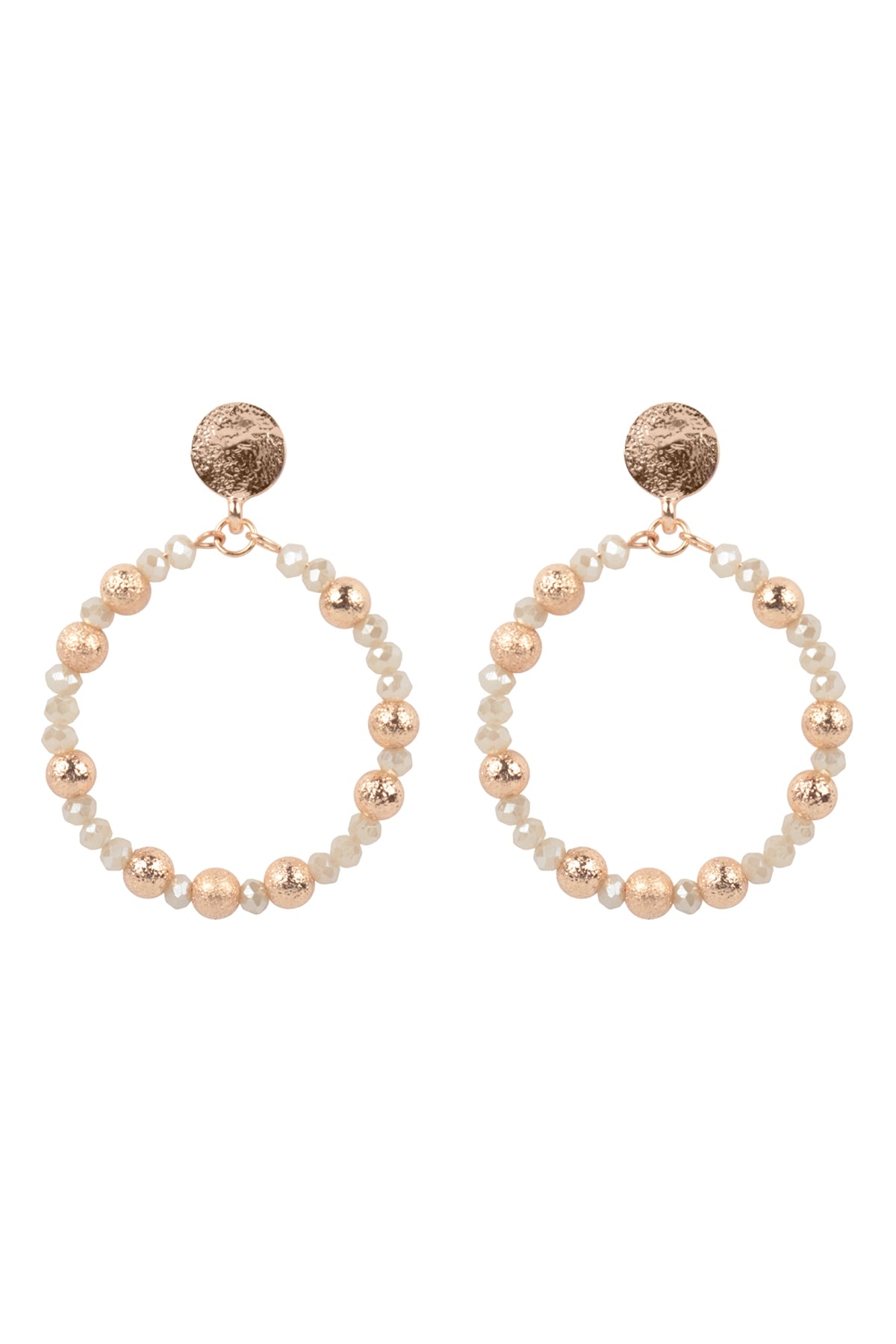 Rondelle Beads Round Post Earrings