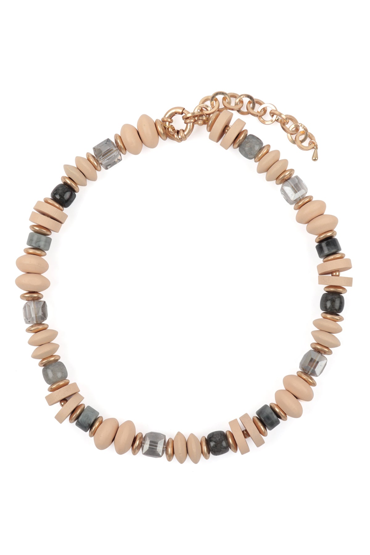 Wood, Mix Beads Boho Necklace