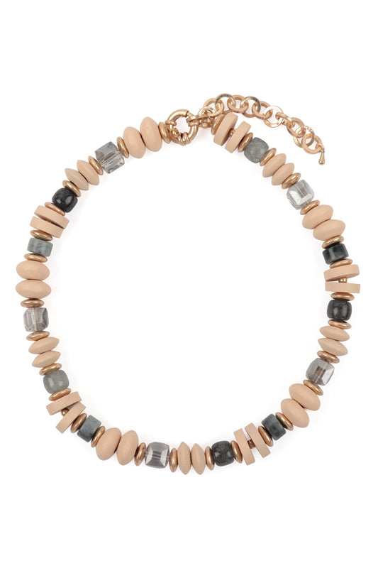 Wood, Mix Beads Boho Necklace