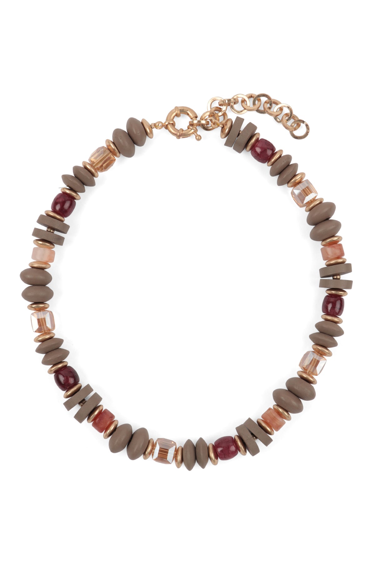 Wood, Mix Beads Boho Necklace