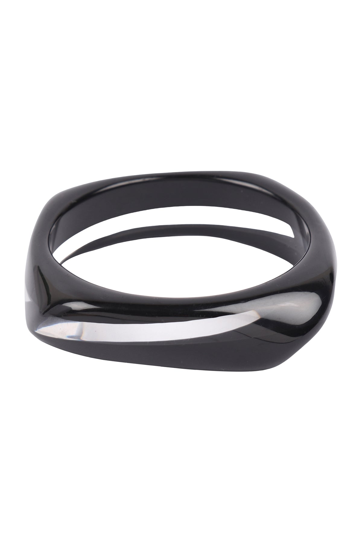 Distorted Square Shape Acetate Bangle Bracelet