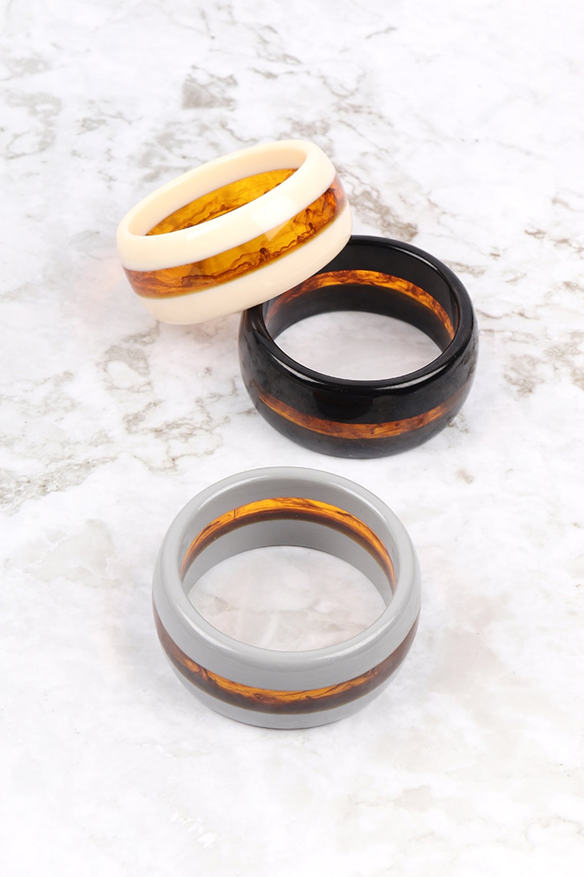 Two Tone Acetate Bangle Bracelet