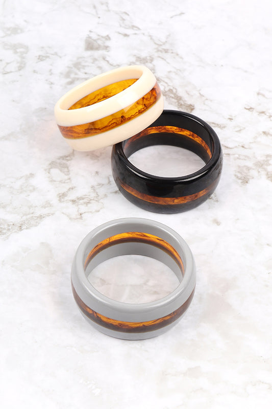 Two Tone Acetate Bangle Bracelet