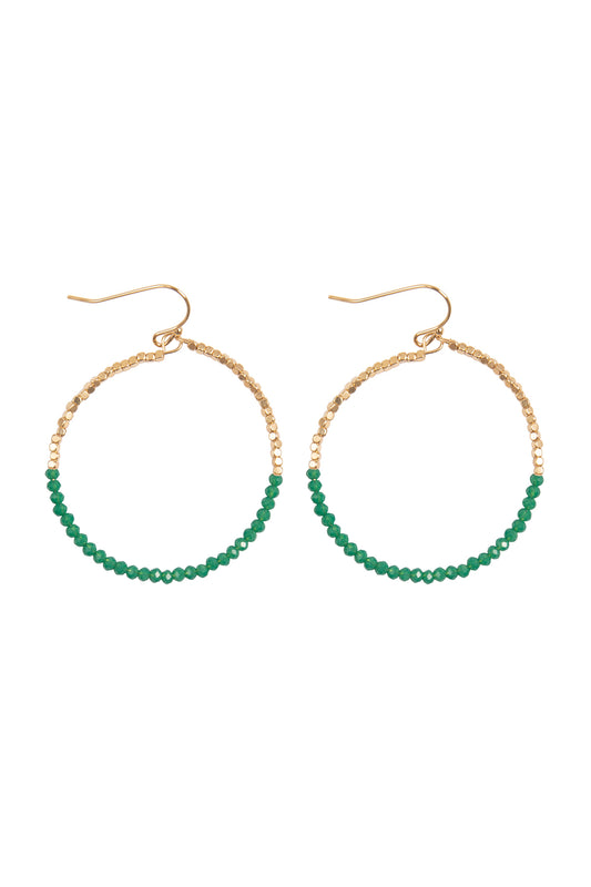 Half Ccb Half Rondelle Beads Circle Fish Hook Earrings