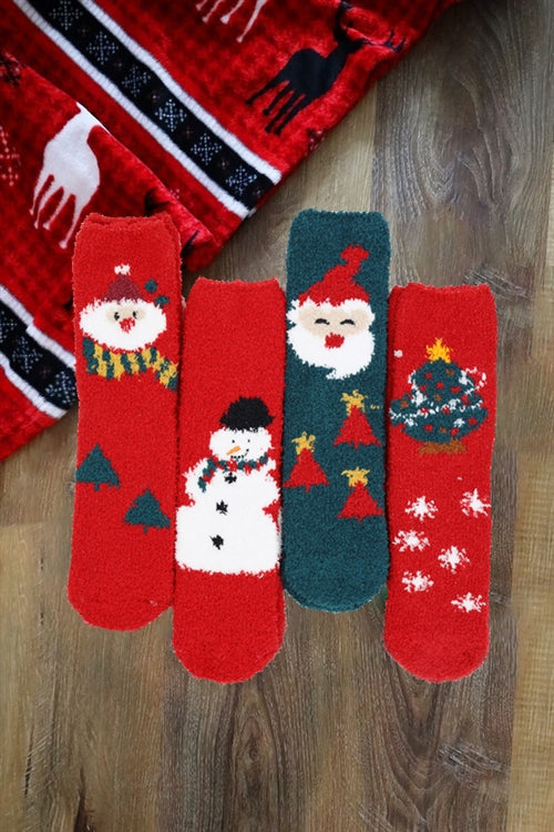 Fuzzy & Cozzy Christmas Socks Assorted 12pcs Per Pack