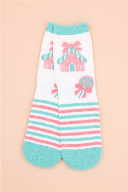 Fuzzy And Cozzy Christmas Socks Assorted 12 PCS Pack ( 4 Designs 3 Pairs each)