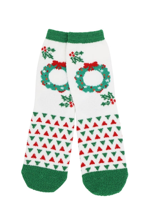 Fuzzy And Cozzy Christmas Socks Assorted 12 PCS Pack ( 4 Designs 3 Pairs each)