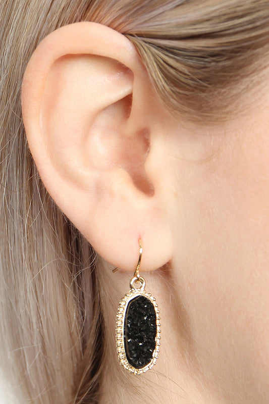 Druzy Stone Oval Earrings