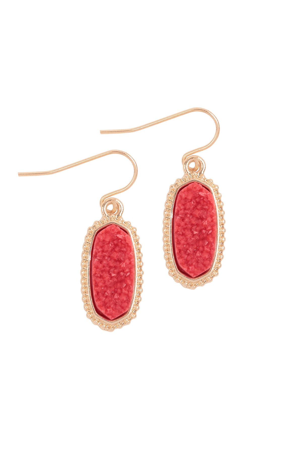 Druzy Stone Oval Earrings