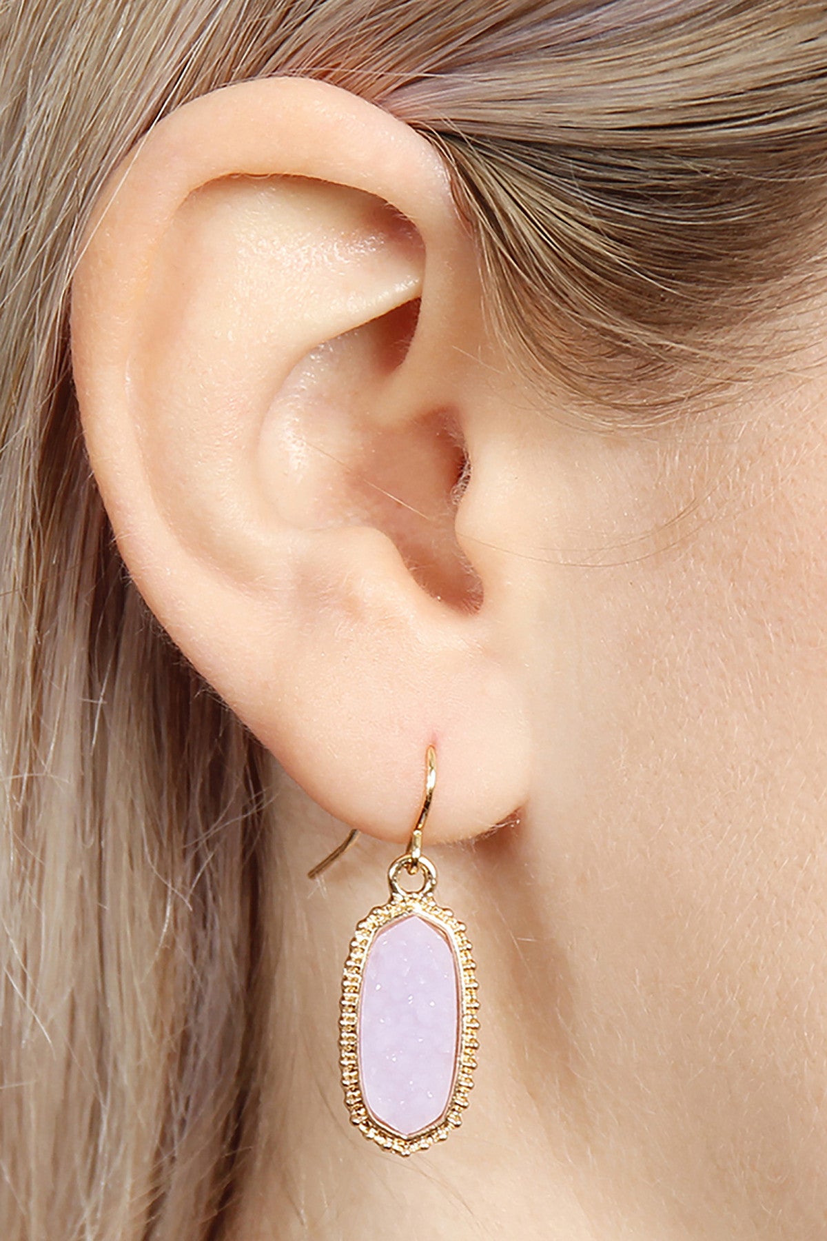 Druzy Stone Oval Earrings