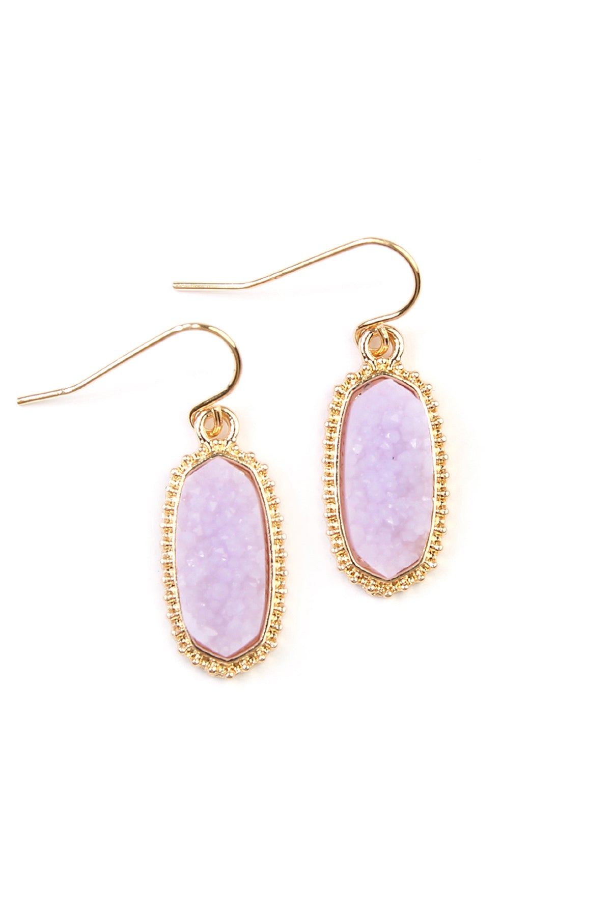 Druzy Stone Oval Earrings