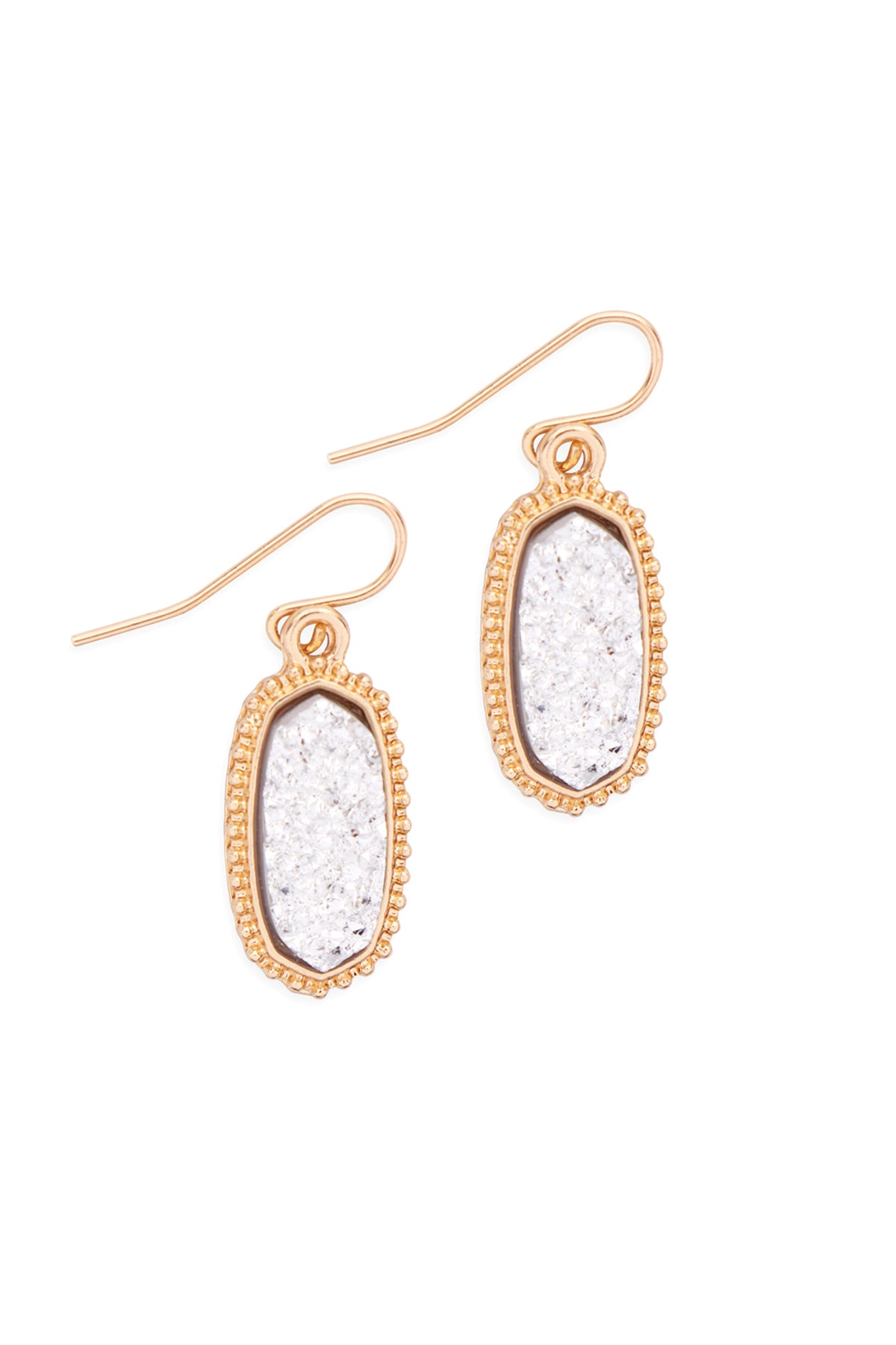 Druzy Stone Oval Earrings