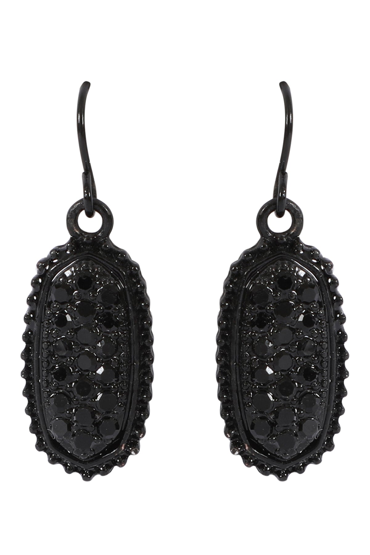 Oval Texture Pave Rhinestone Classic Earrings
