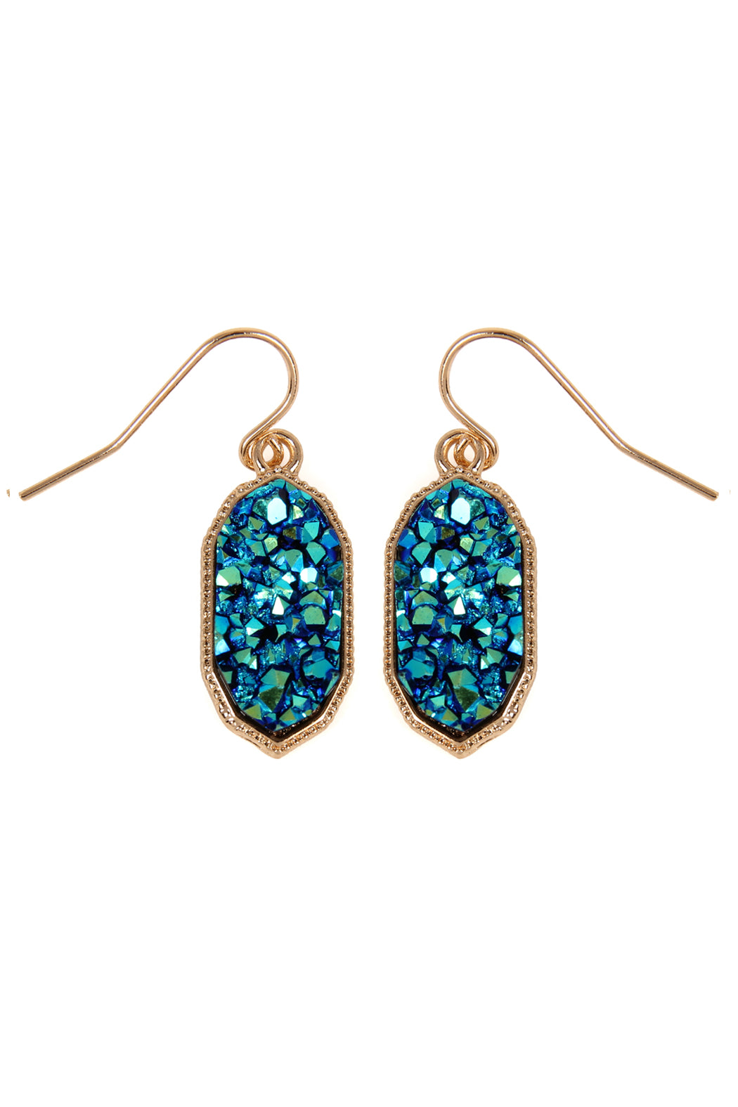 Gray Druzy Drop Earrings