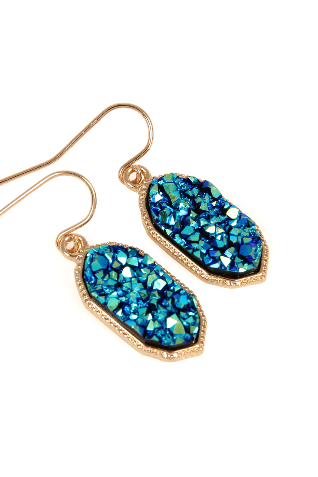 Gray Druzy Drop Earrings