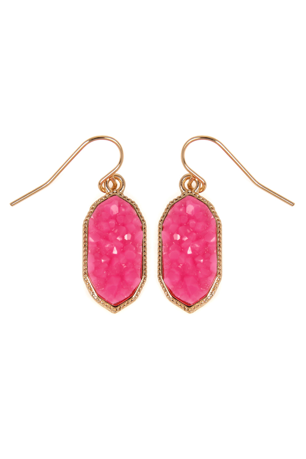 Gray Druzy Drop Earrings