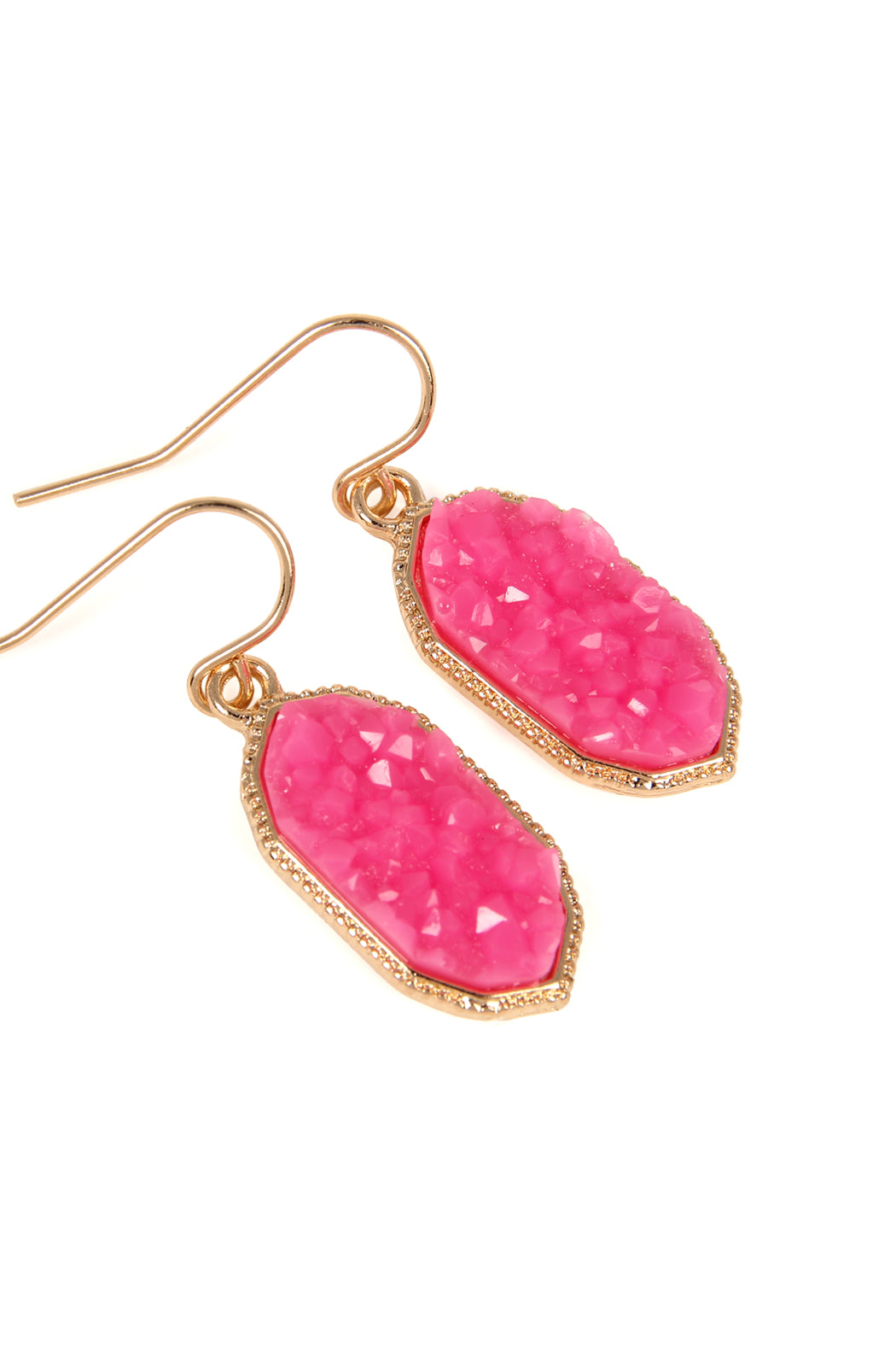 Gray Druzy Drop Earrings