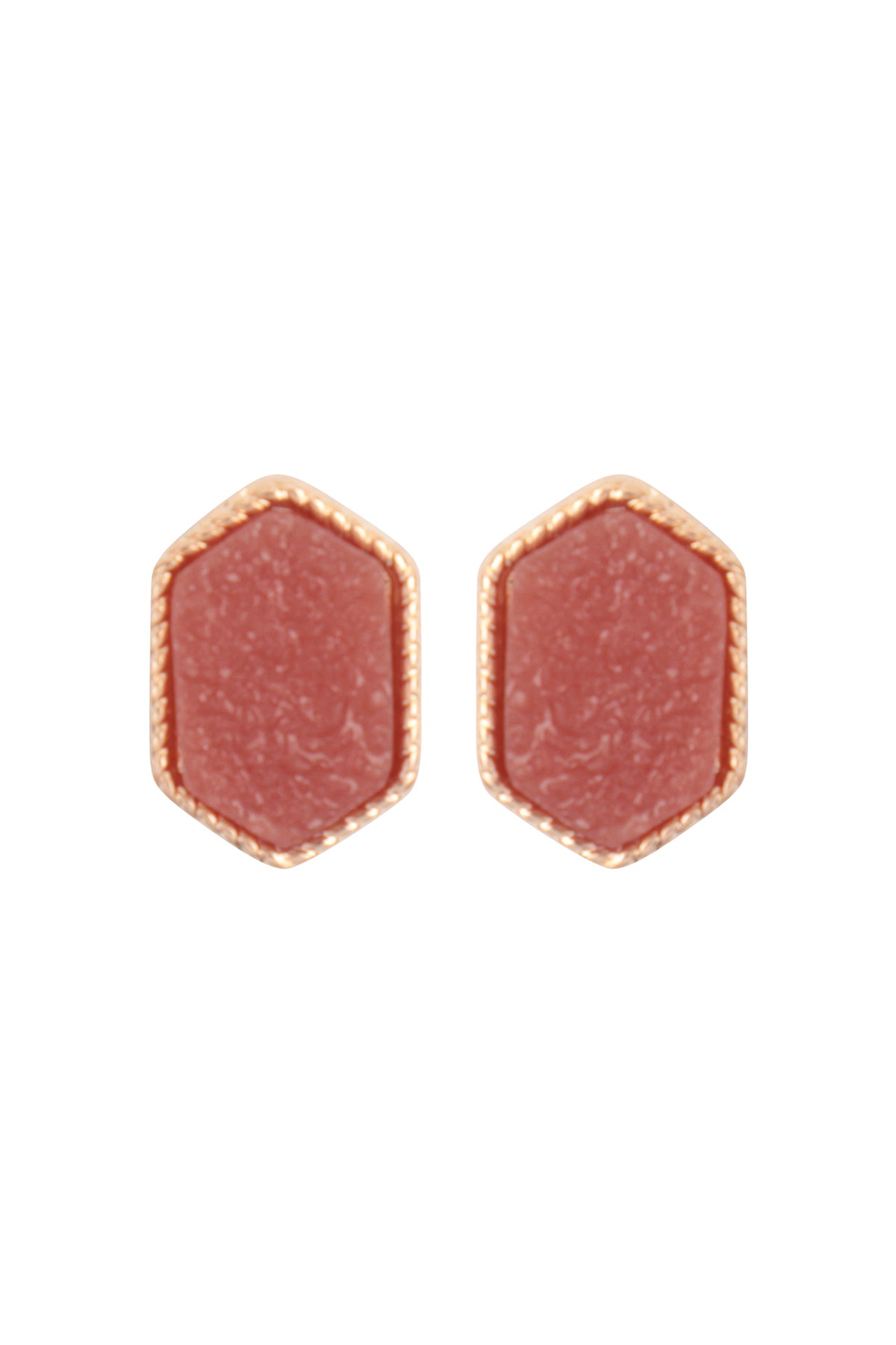 Druzy Hexagon Post Earrings