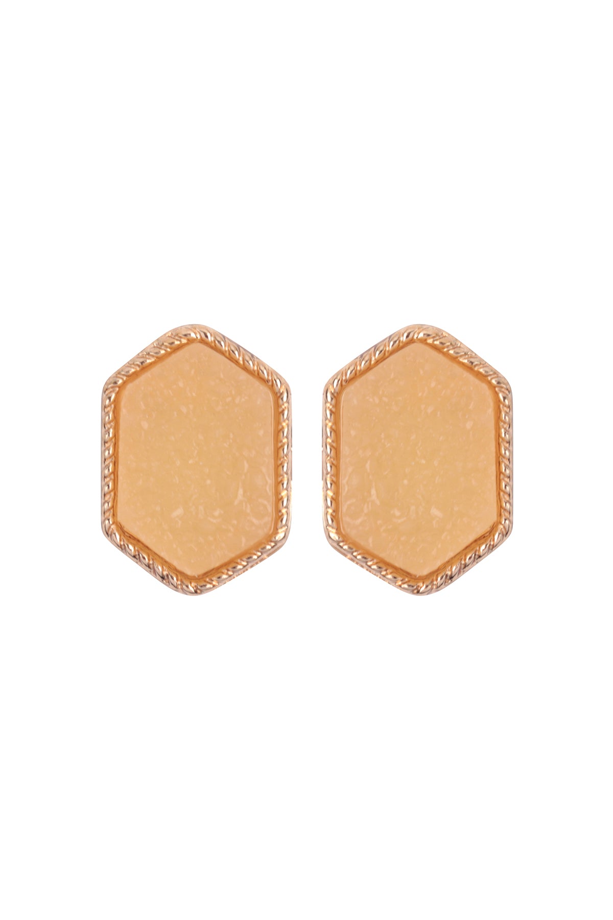 Druzy Hexagon Post Earrings