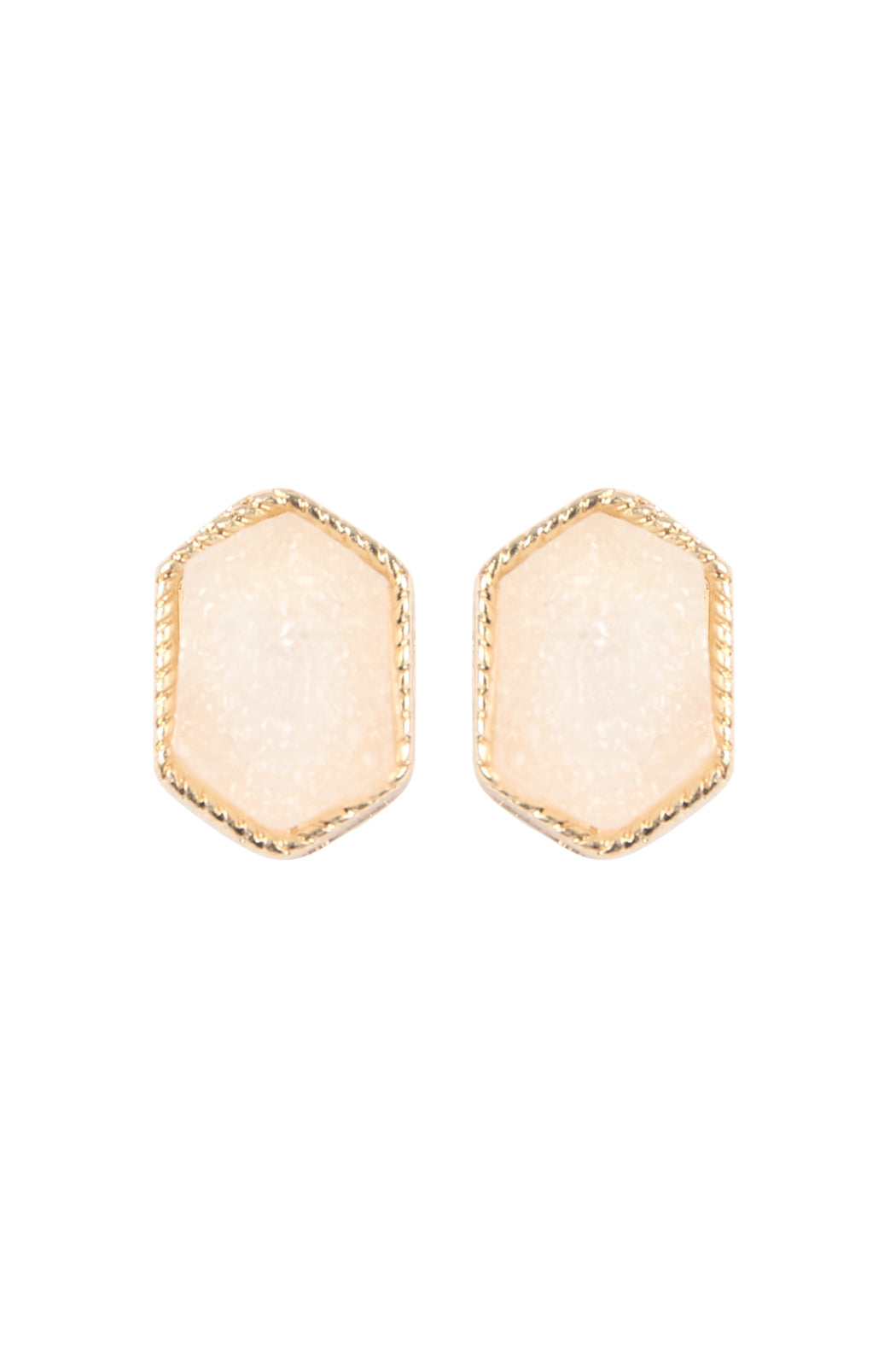 Druzy Hexagon Post Earrings