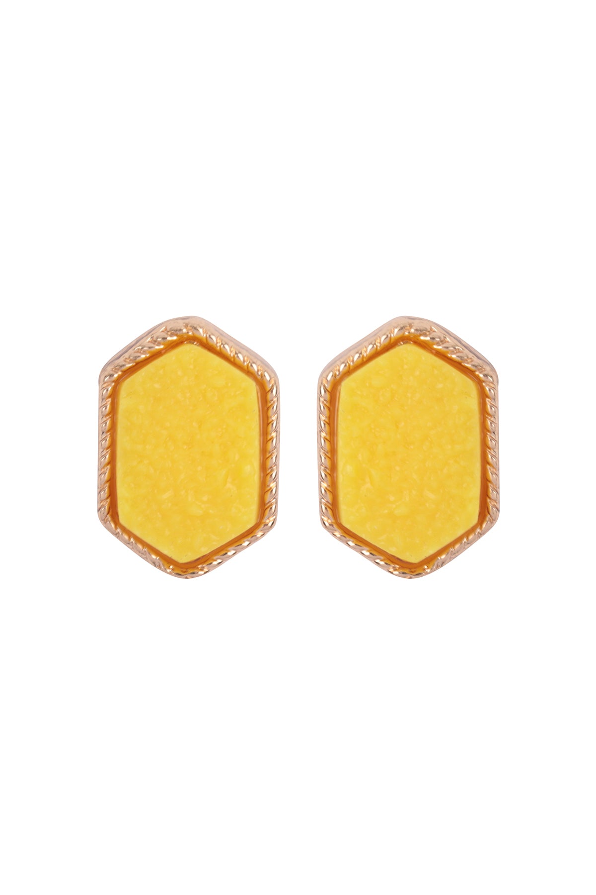 Druzy Hexagon Post Earrings