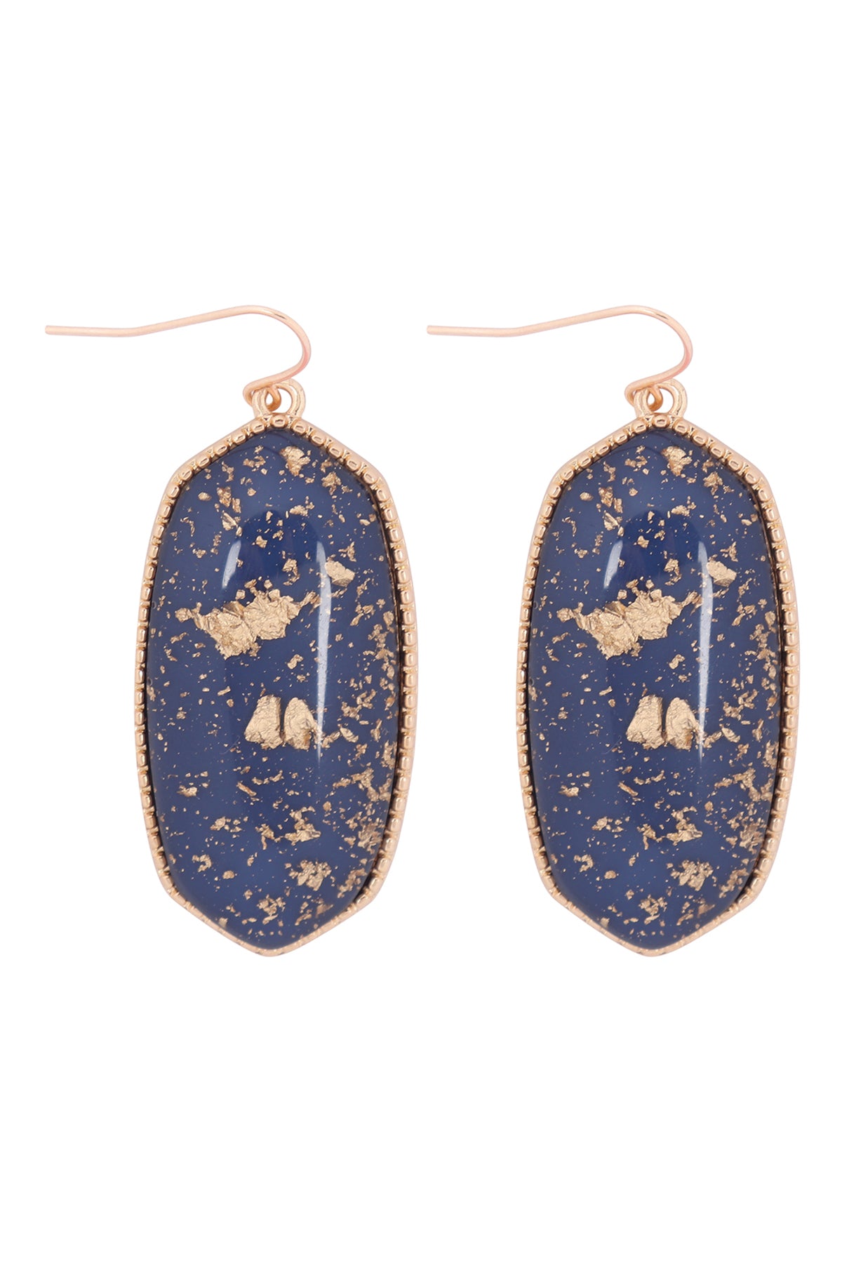 Oval Stone W/ Gold Specks Earrings
