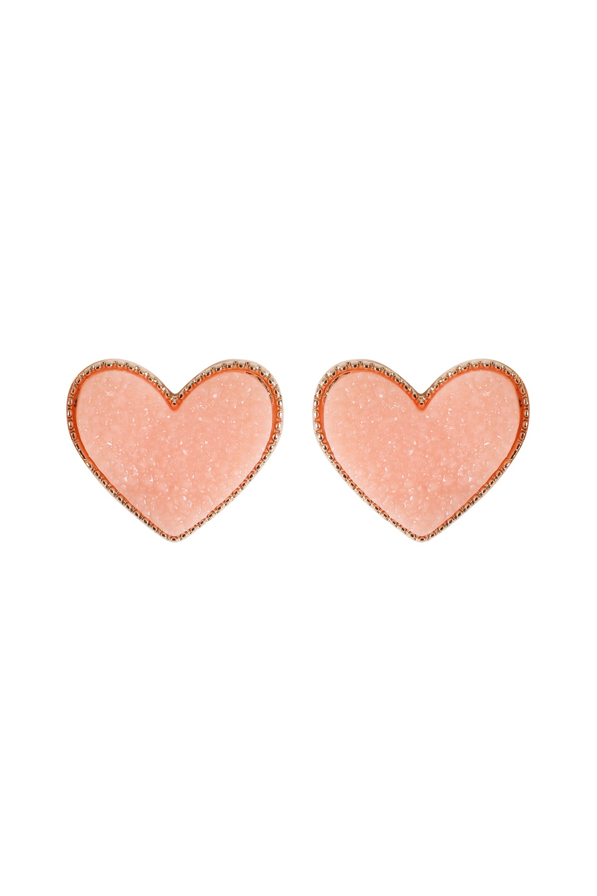 Heart Druzy Stud Earrings