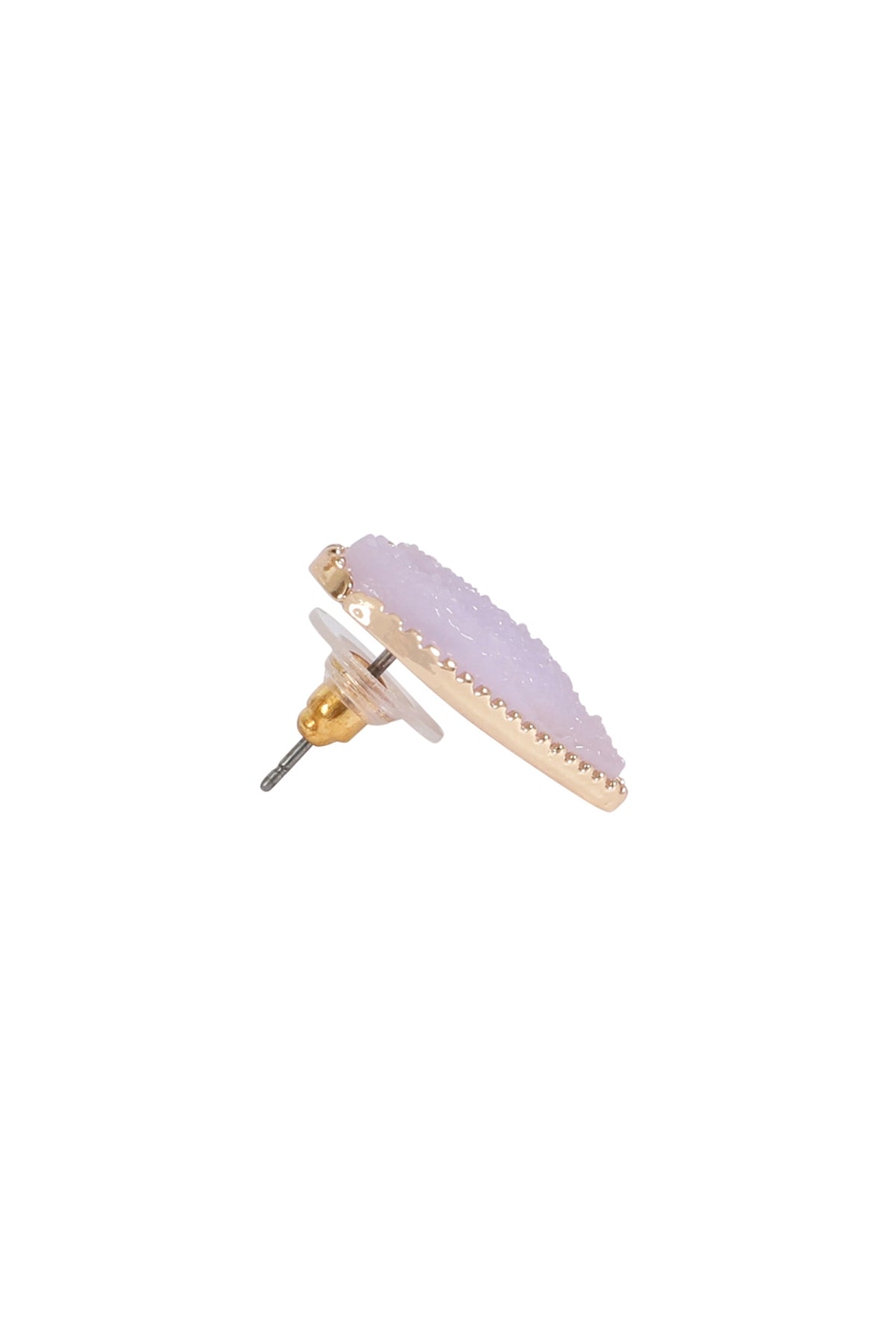 Heart Druzy Stud Earrings