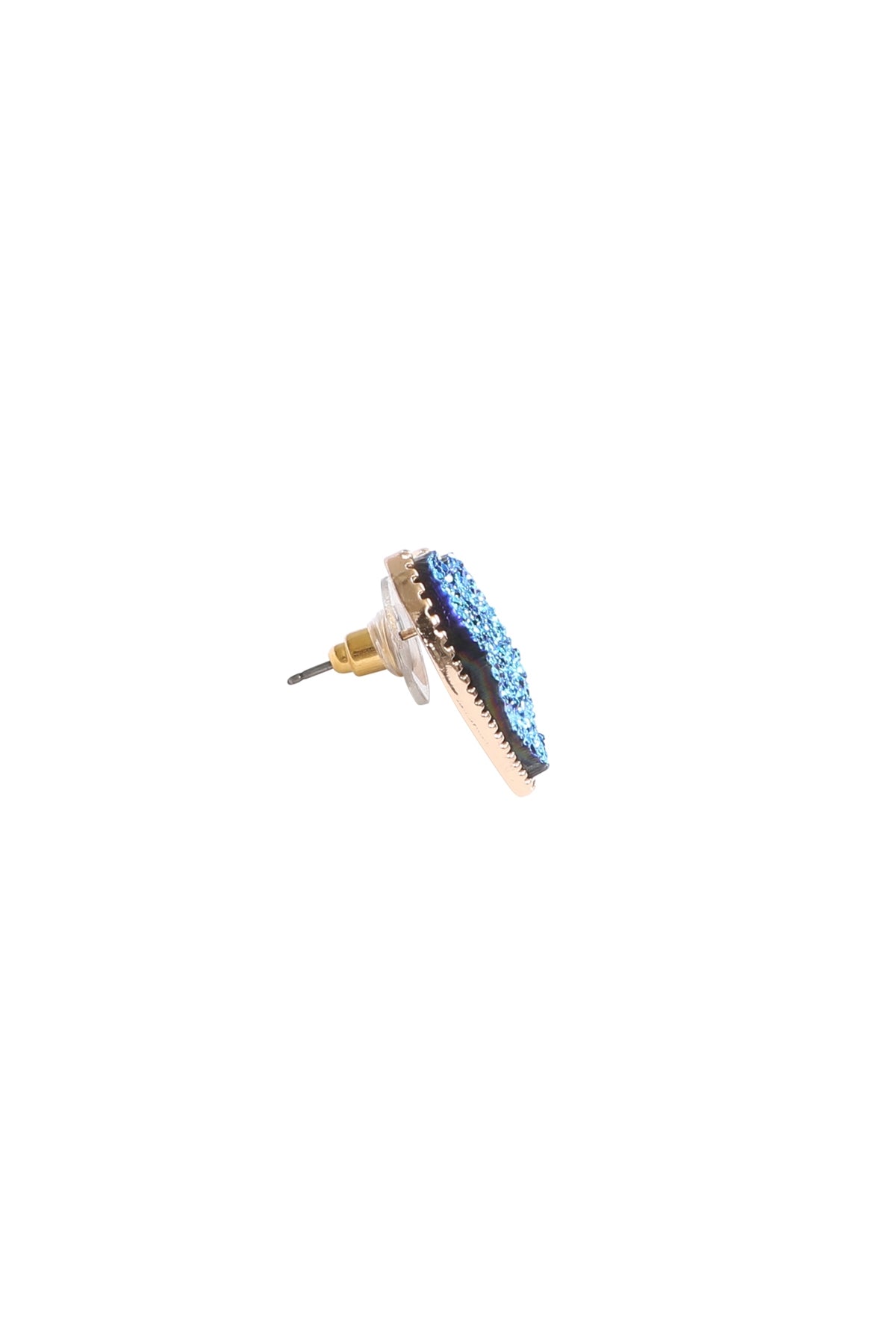 Heart Druzy Stud Earrings
