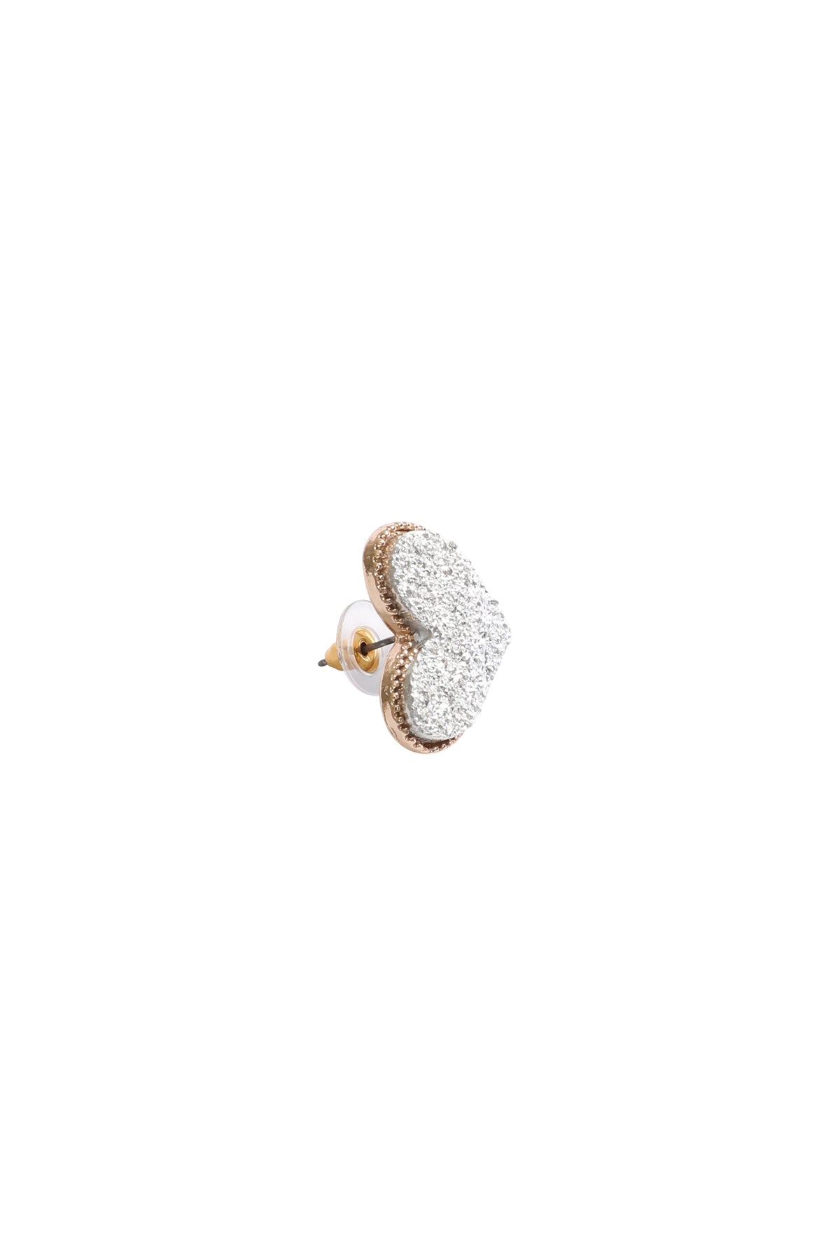 Heart Druzy Stud Earrings