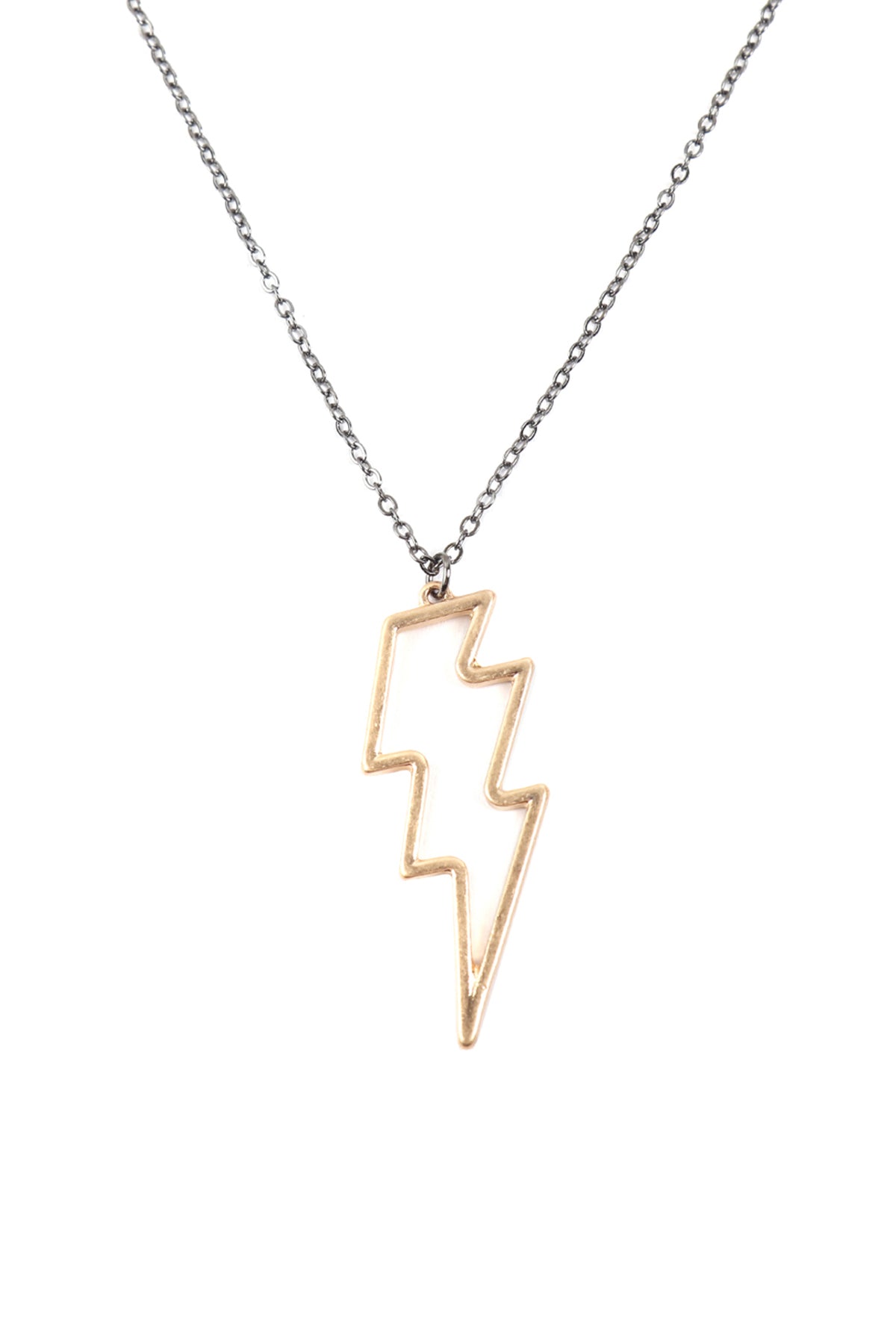 Open Lightning Wire Pendant Neckkace Earrings Set