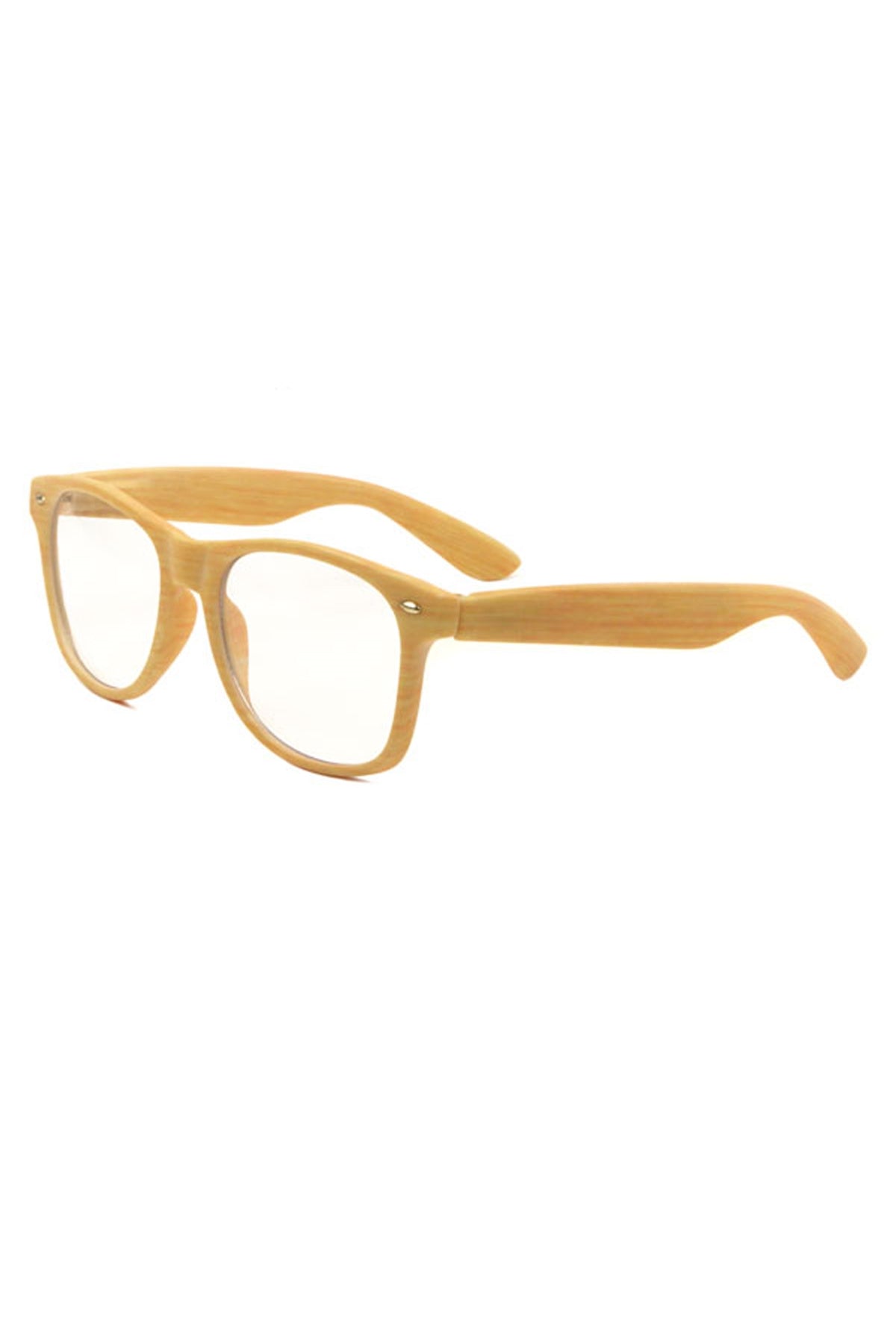 Wood Accent Frame Fashion Eyeglasses