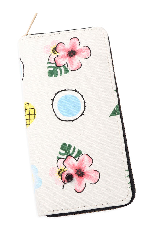 Flower Digital Printed Zipper Wallet