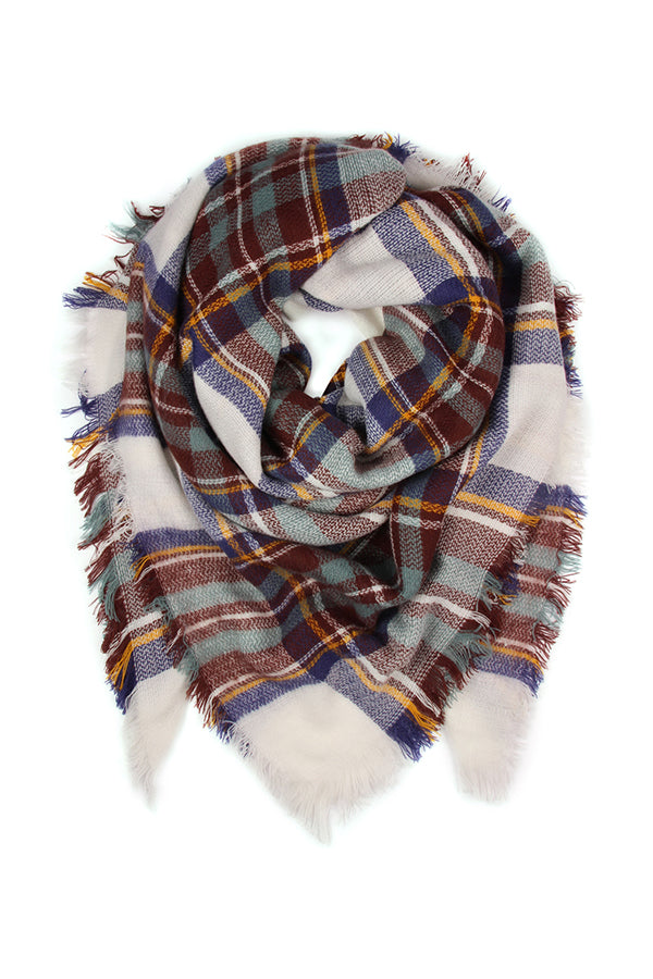 Fringed Plaid Scarf